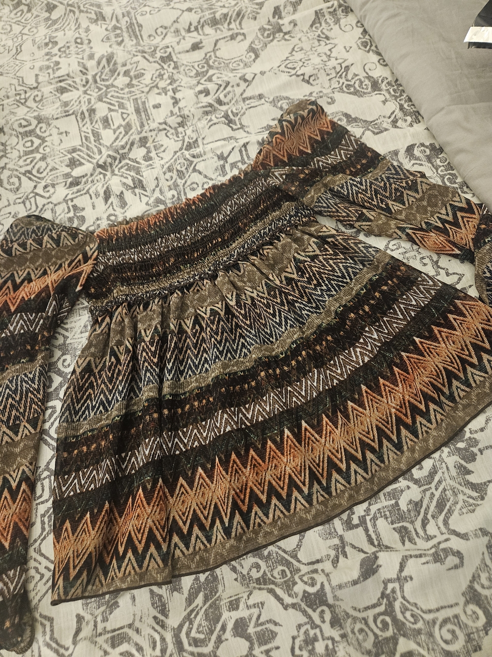 Must Have Multicolor Off-Shoulder Smocked Waist Top